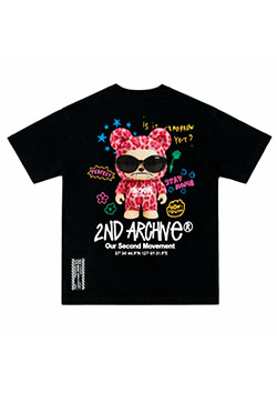 2nd Archive FUNKY SUNGLASS BEAR Tee | BLACK