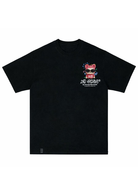 2nd Archive FUNKY SUNGLASS BEAR Tee | BLACK