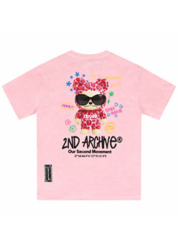 2nd Archive FUNKY SUNGLASS BEAR Tee | PINK