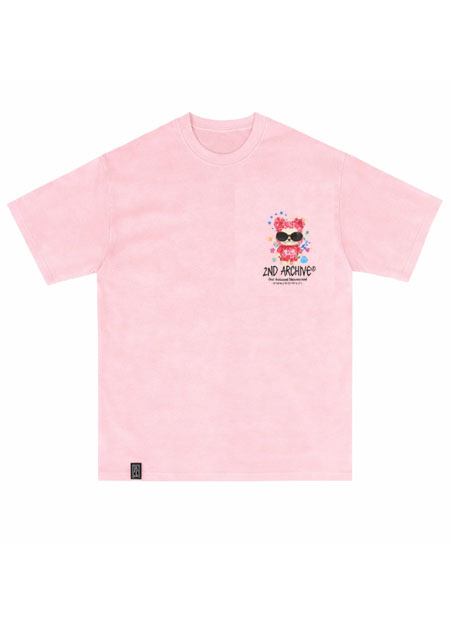 2nd Archive FUNKY SUNGLASS BEAR Tee | PINK