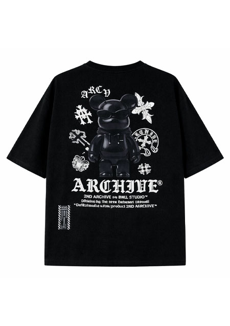 2nd Archive CROSS BEAR Tee | BLACK