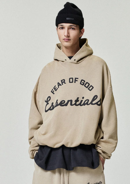 FOG ESSENTIALS Training 90s Hoodie  | FADED DUNE