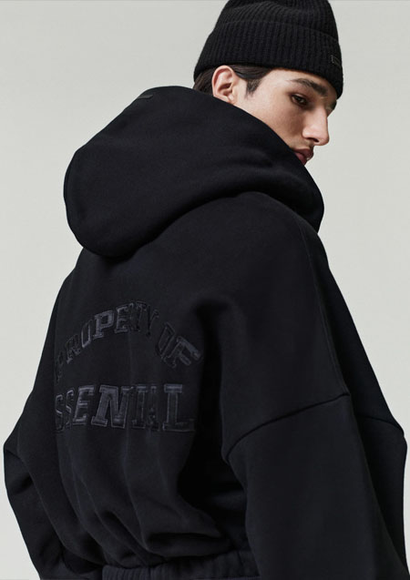 FOG ESSENTIALS Property Lounge Half Zip Hoodie  | BLACK