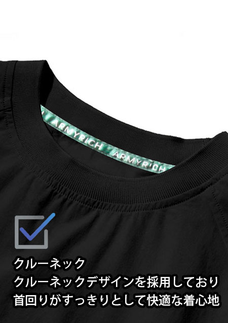 ARMYRICH (26SS)ストレッチペーパーナイロンTシャツ | BLACK