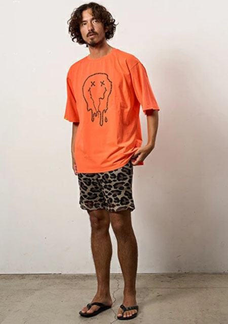 STUD MUFFIN 7ozコットン天竺 メタルスタッズスマイル SSシャツ Tシャツ | F.ORANGE