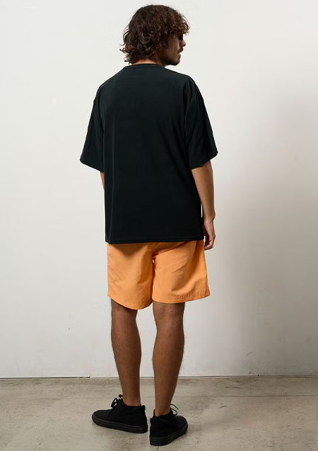 STUD MUFFIN TCパイル アンカーロープ刺繍スマイルパフパッチオーバーサイズSSシャツ Tシャツ | BLACK