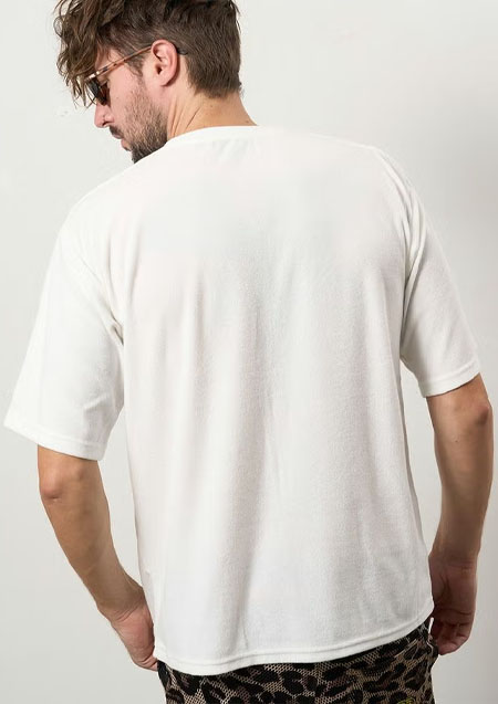 STUD MUFFIN TCパイル アンカーロープ刺繍スマイルパフパッチオーバーサイズSSシャツ Tシャツ | WHITE