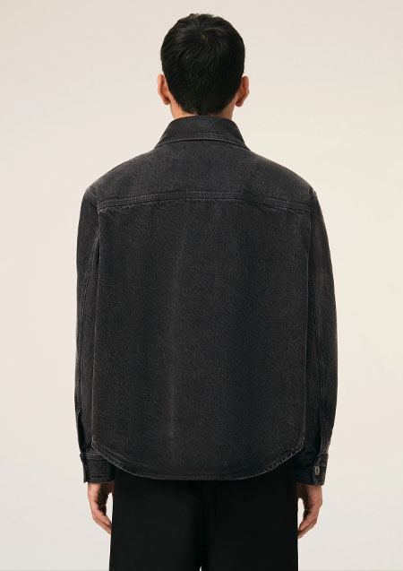 AMI PARIS ユーズドブラックドデニム オーバーシャツ | 031BLACK