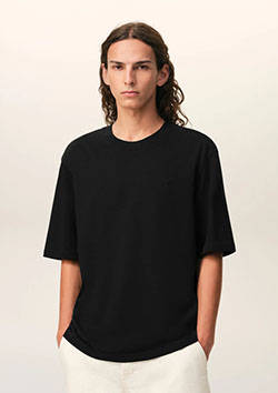 AMI PARIS ヘビーコットンジャージー Ami de Coeur Tシャツ | 001BLACK
