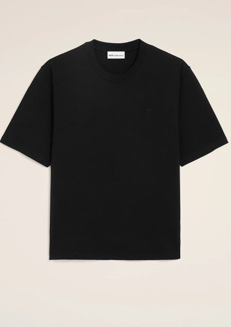 AMI PARIS ヘビーコットンジャージー Ami de Coeur Tシャツ | 001BLACK