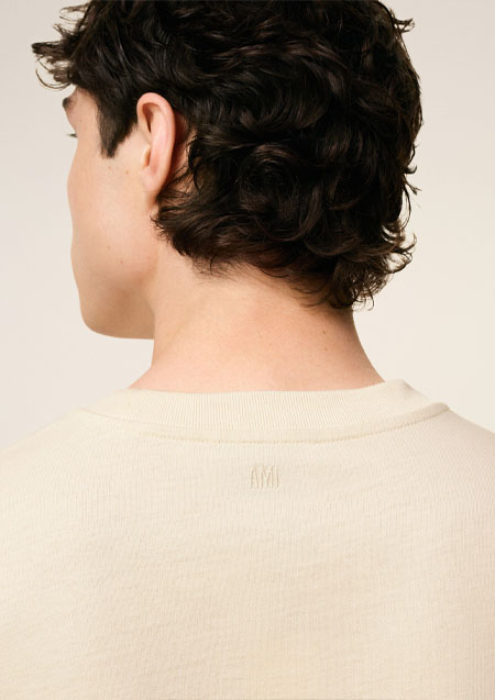 AMI PARIS ヘビーコットンジャージー Ami de Coeur Tシャツ | 136IVORY