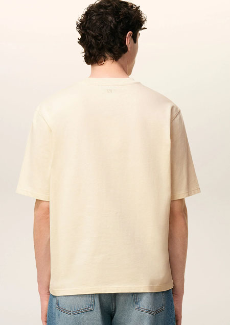 AMI PARIS ヘビーコットンジャージー Ami de Coeur Tシャツ | 136IVORY