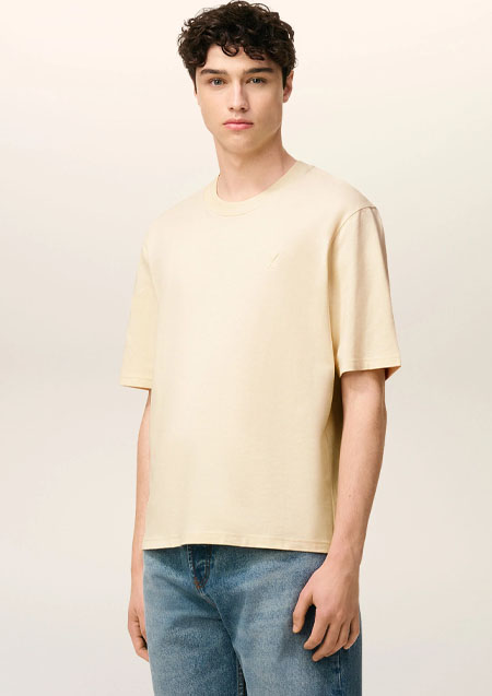 AMI PARIS ヘビーコットンジャージー Ami de Coeur Tシャツ | 136IVORY