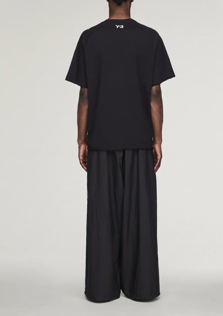 Y-3 RAW EDGE 3 STRIPES WIDE PANTS | BLACK