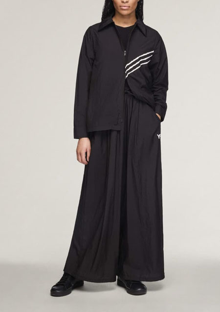 Y-3 RAW EDGE 3 STRIPES WIDE PANTS | BLACK