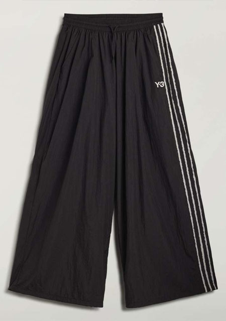 Y-3 RAW EDGE 3 STRIPES WIDE PANTS | BLACK