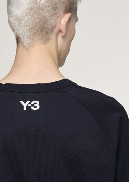 Y-3 RAW EDGE 3 STRIPES LONG SLEEVE TEE | BLACK
