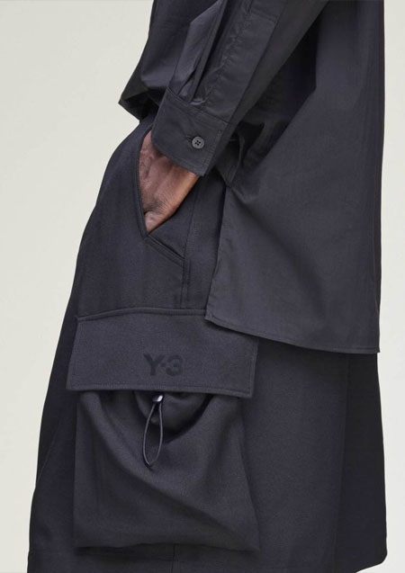 Y-3 SPORT UNIFORM CARGO SHORTS | BLACK