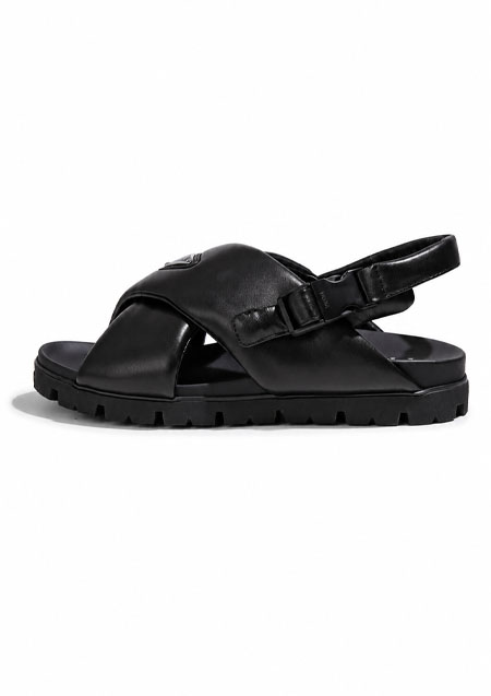 PRADA LEATHER SANDAL | FD002 NERO