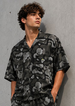 BARROW CAMO SS SHIRT | 110BLACK