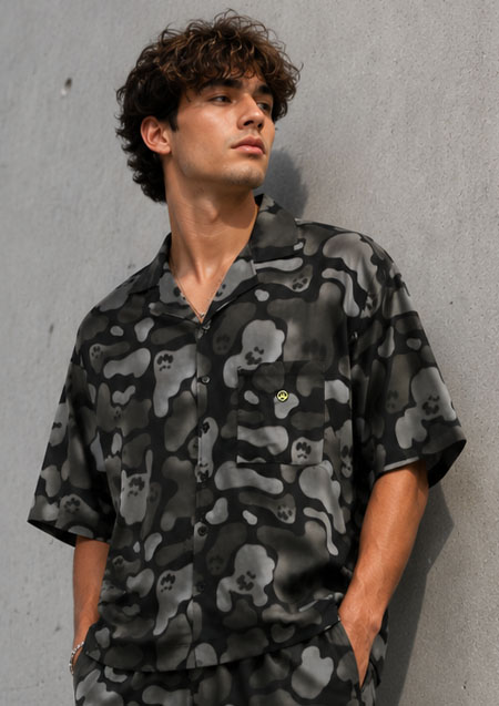 BARROW CAMO SS SHIRT | 110BLACK