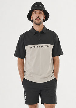 ARMYRICH (26SS)ストレッチナイロンメッシュポロシャツ | BLACK
