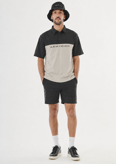 ARMYRICH (26SS)ストレッチナイロンメッシュポロシャツ | BLACK