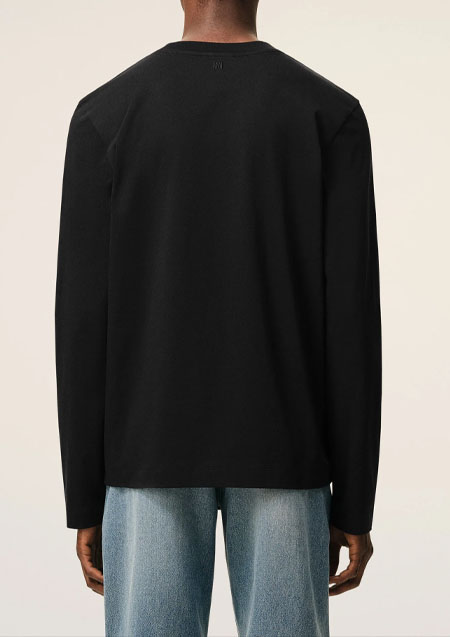 AMI PARIS LOGO L/S TEE | 001BLACK