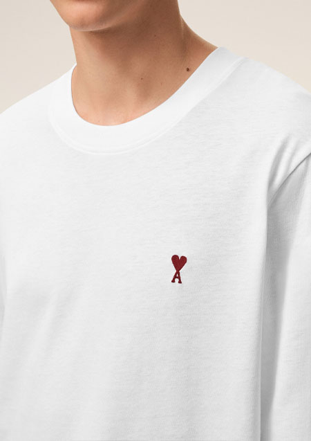 AMI PARIS LOGO L/S TEE | 100WHITE