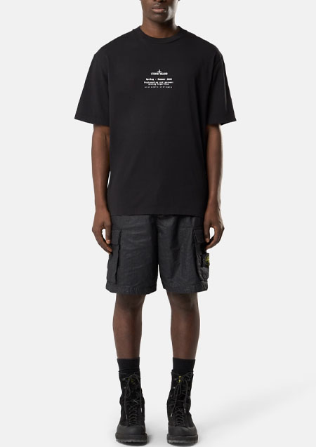 STONE ISLAND LOGO TEE | V0029BLACK