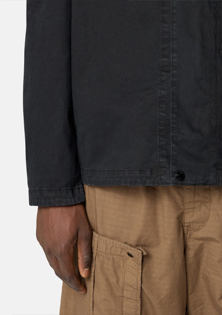 STONE ISLAND PATCH LOGO ZIP SHIRT | V0129 BLACK