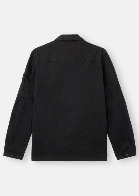STONE ISLAND PATCH LOGO ZIP SHIRT | V0129 BLACK