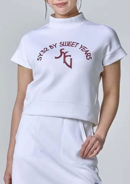 SY32 GOLF DOUBLE MESH KNIT SLEEVLESS SHIRTS | WHITE | LADIES