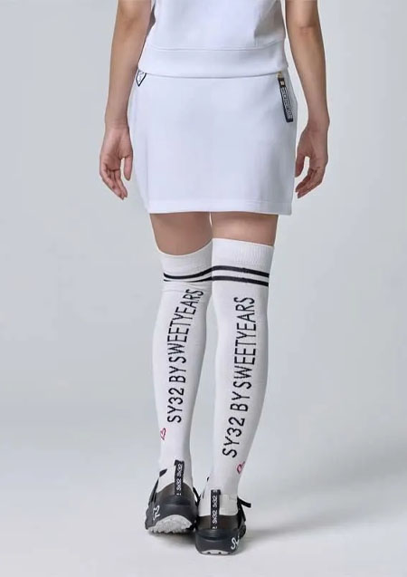 DOUBLE MESH KNIT SKIRT | WHITE | LADIES