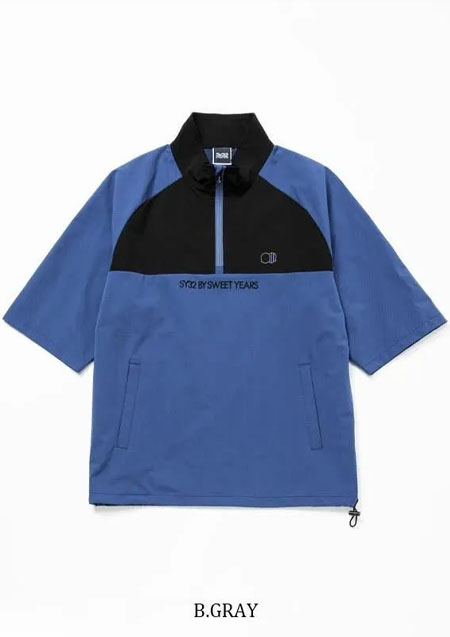 SY32 GOLF FLOAT DRY HALF SLEEVE ZIP SHIRTS | BLUE | MENS