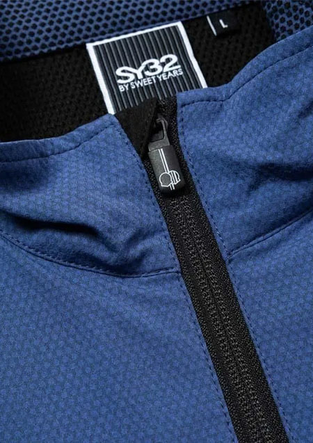SY32 GOLF FLOAT DRY HALF SLEEVE ZIP SHIRTS | BLUE | MENS