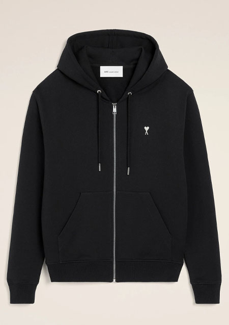 AMI PARIS Ami de Coeur Zipped Hoodie | 045BLACK