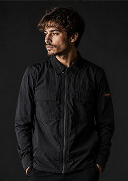 BOSS NYLON ZIP OVER SHIRTS | 001BLACK