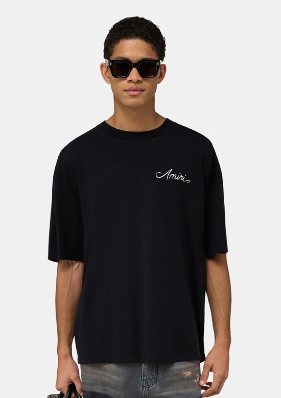 AMIRI MA QUAD CHECKERBOARD OVERSIZED TEE | 0002BLACK