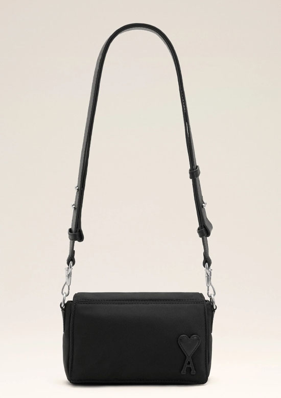 AMI PARIS パデッドナイロンキャンバス Marcel ランチボックス バッグ | 001BLACK