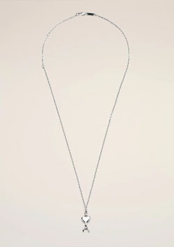 AMI PARIS シルバーフィニッシュ ブラス ネックレス ハンマード Ami de Coeur | 900SILVER