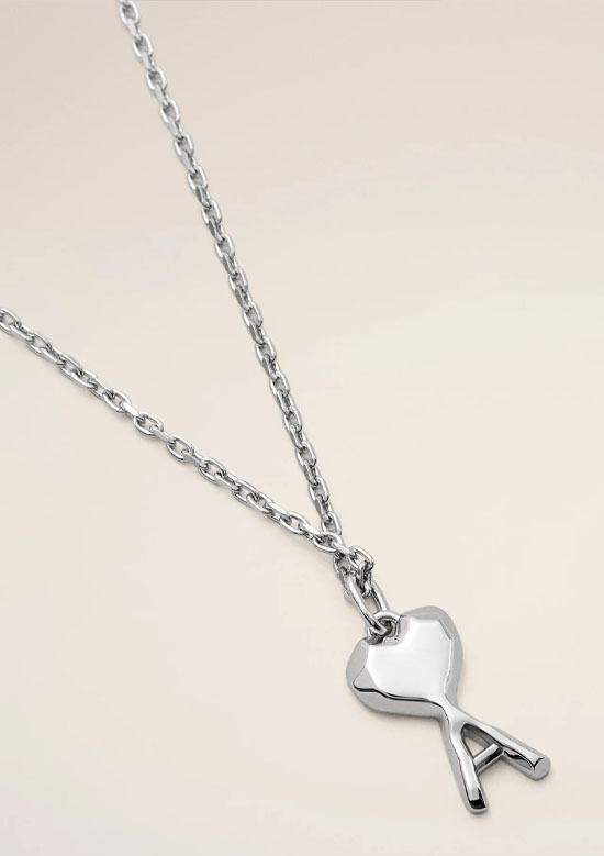 AMI PARIS シルバーフィニッシュ ブラス ネックレス ハンマード Ami de Coeur | 900SILVER