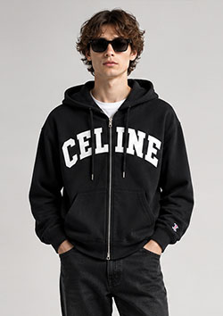 CELINE LOGO ZIP HOODIE