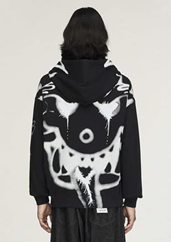 Y-3 CHITO GRAPHIC FRENCH TERRY ZIP HOODIE | BLACK
