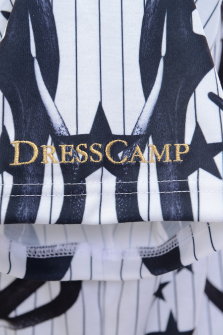 DRESS CAMP ボーンストライプ柄Tシャツ■