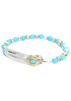 A.O.I EAGLE FEATHER SLEEPING BEAUTY TURQUOISE BRACELET -LARGE-