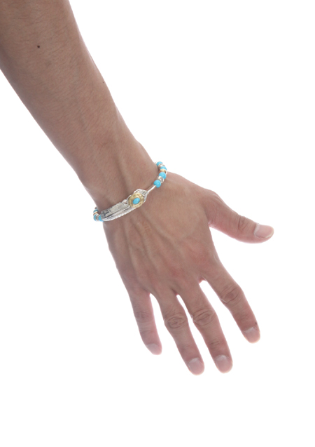 A.O.I EAGLE FEATHER SLEEPING BEAUTY TURQUOISE BRACELET -LARGE-