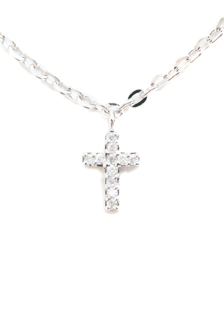 TINY CROSS DIAMOND ANKLET