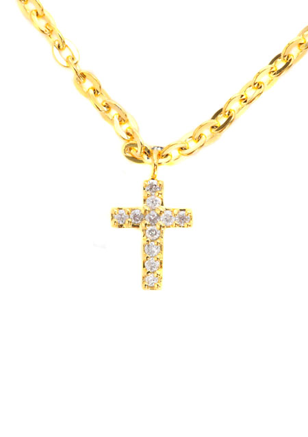 TINY CROSS DIAMOND ANKLET