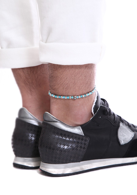 A.O.I CORSS TURQUOISE ANKLET
